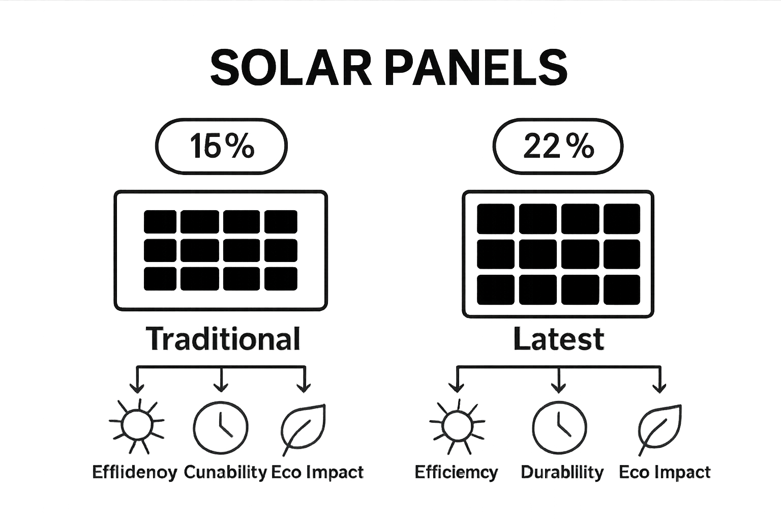 Traditional vs. latest solar panel comparison infographic