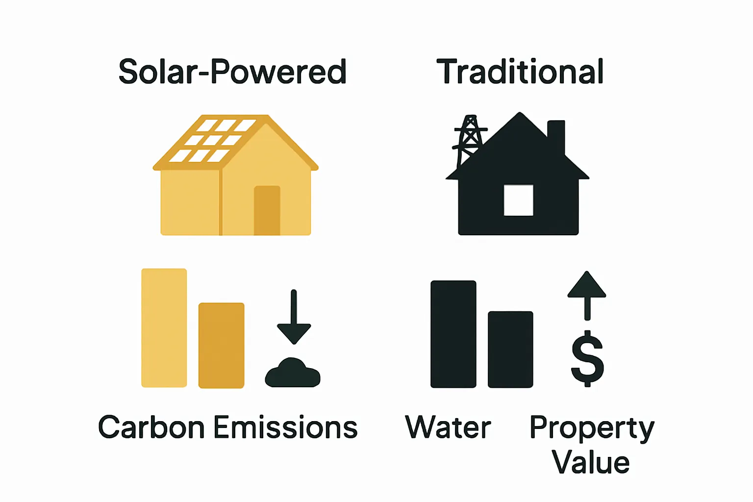 Comparing solar vs traditional power for emissions, water, value