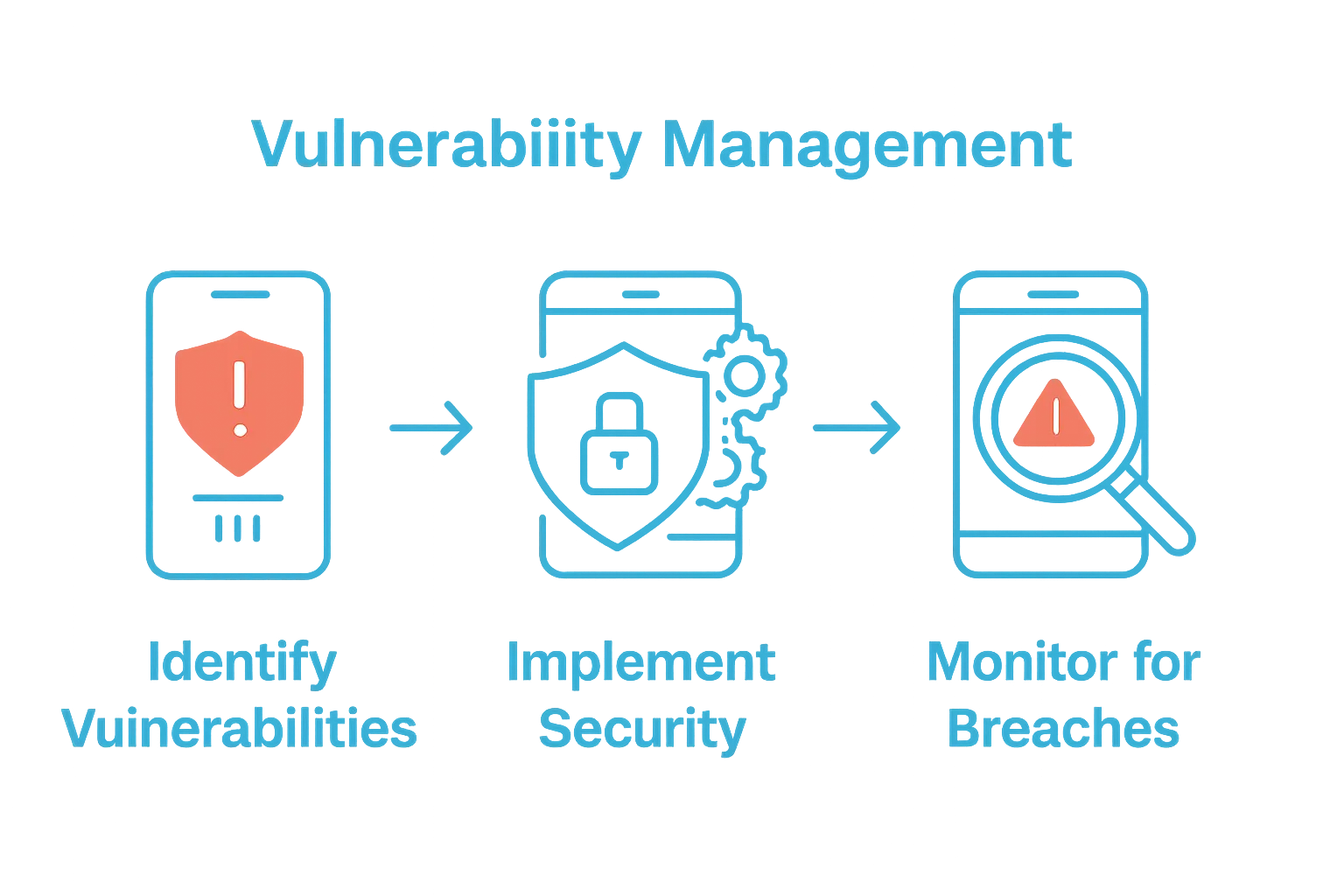 Infographic of three-step mobile security process