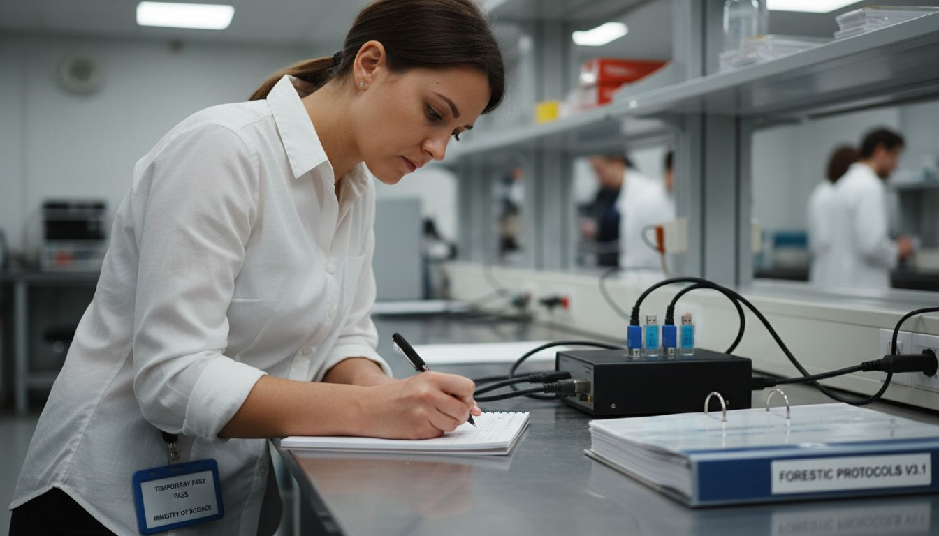 Why Use Digital Forensics – Value for Legal Cases 1 Analyst documents forensic process in lab