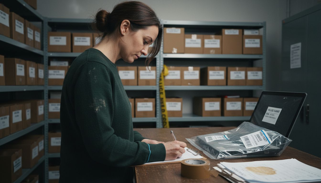 Legal Considerations for Digital Forensics: UK Compliance 2 Investigator documenting evidence transfer procedure