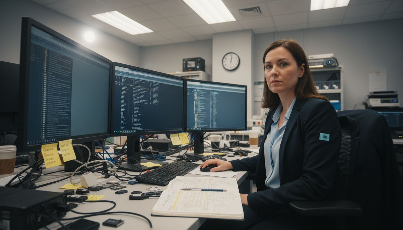 Role of Forensic Testimony: Impact on Cybercrime Trials 1 Forensic analyst cataloging evidence in lab