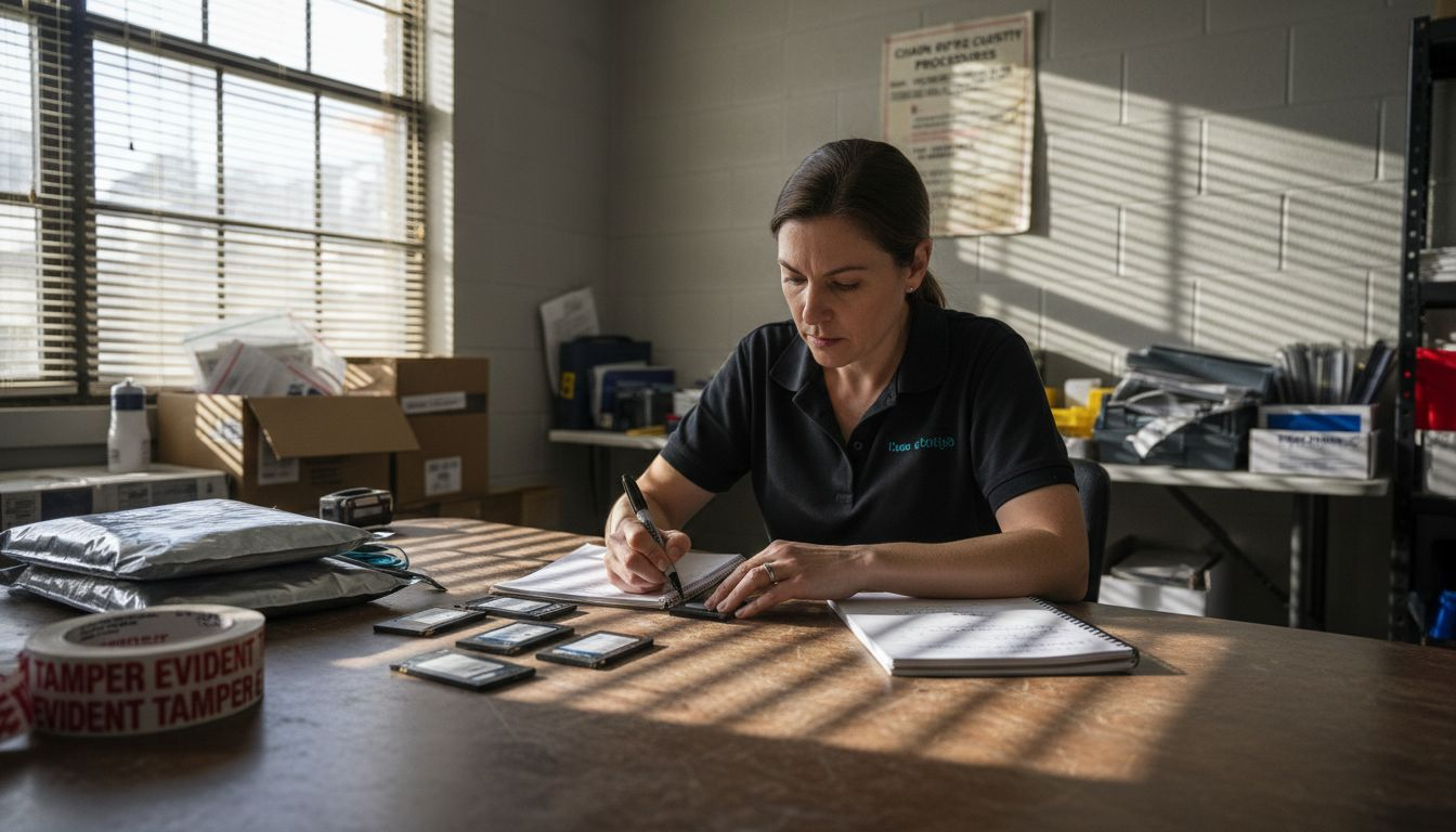 How to Secure Digital Evidence 2025: Proven Forensic Steps 2 Technician labeling electronic evidence for preservation