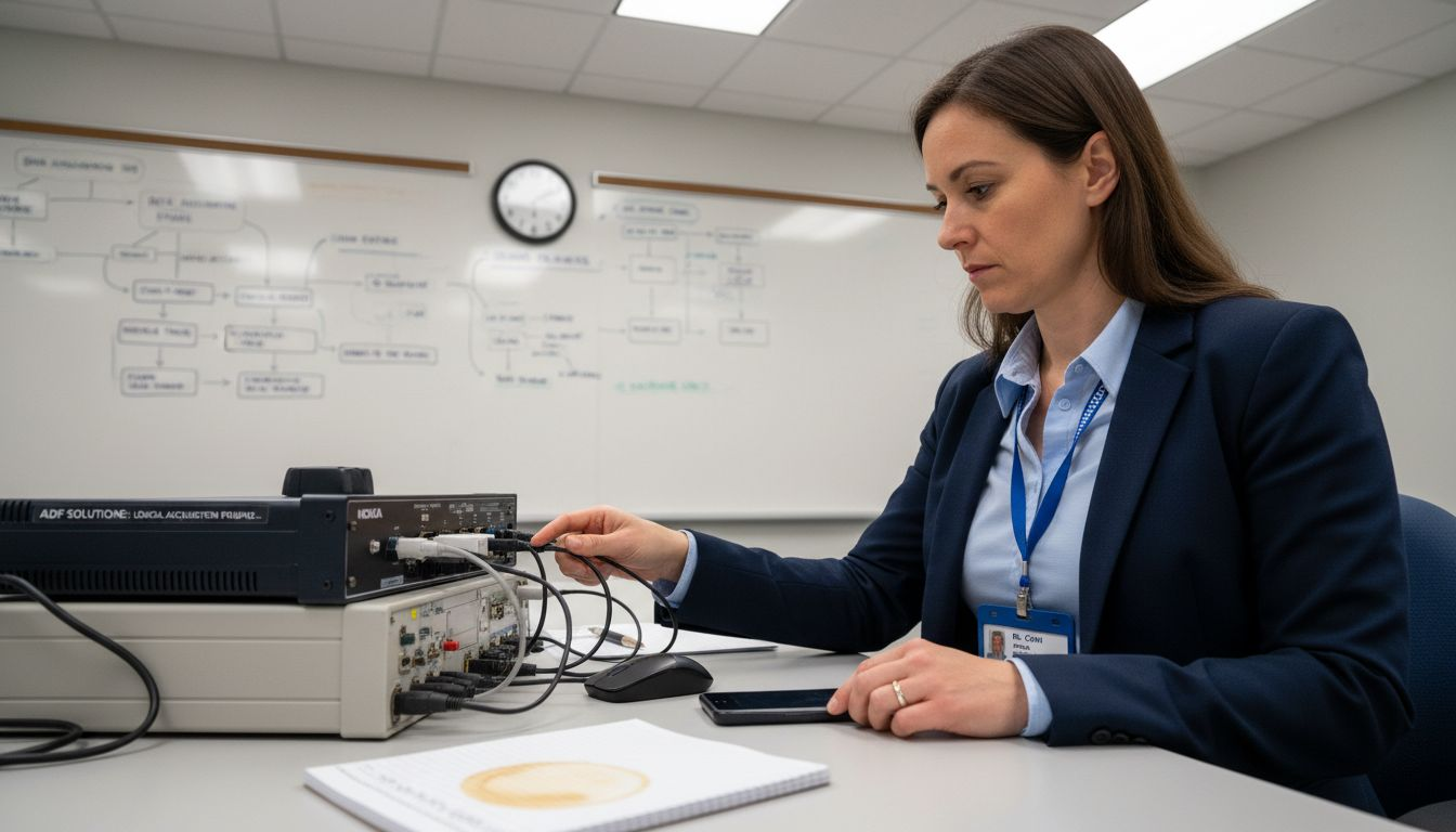 Role of Digital Forensics in 2025: Legal and Corporate Impact 2 Technician using digital forensics tools in laboratory