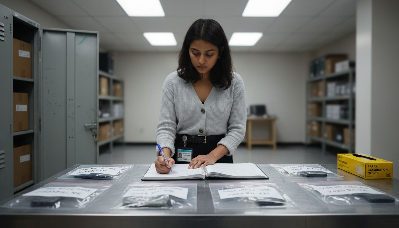 Master digital forensic process steps for UK legal success 1 Assistant updating evidence chain custody log