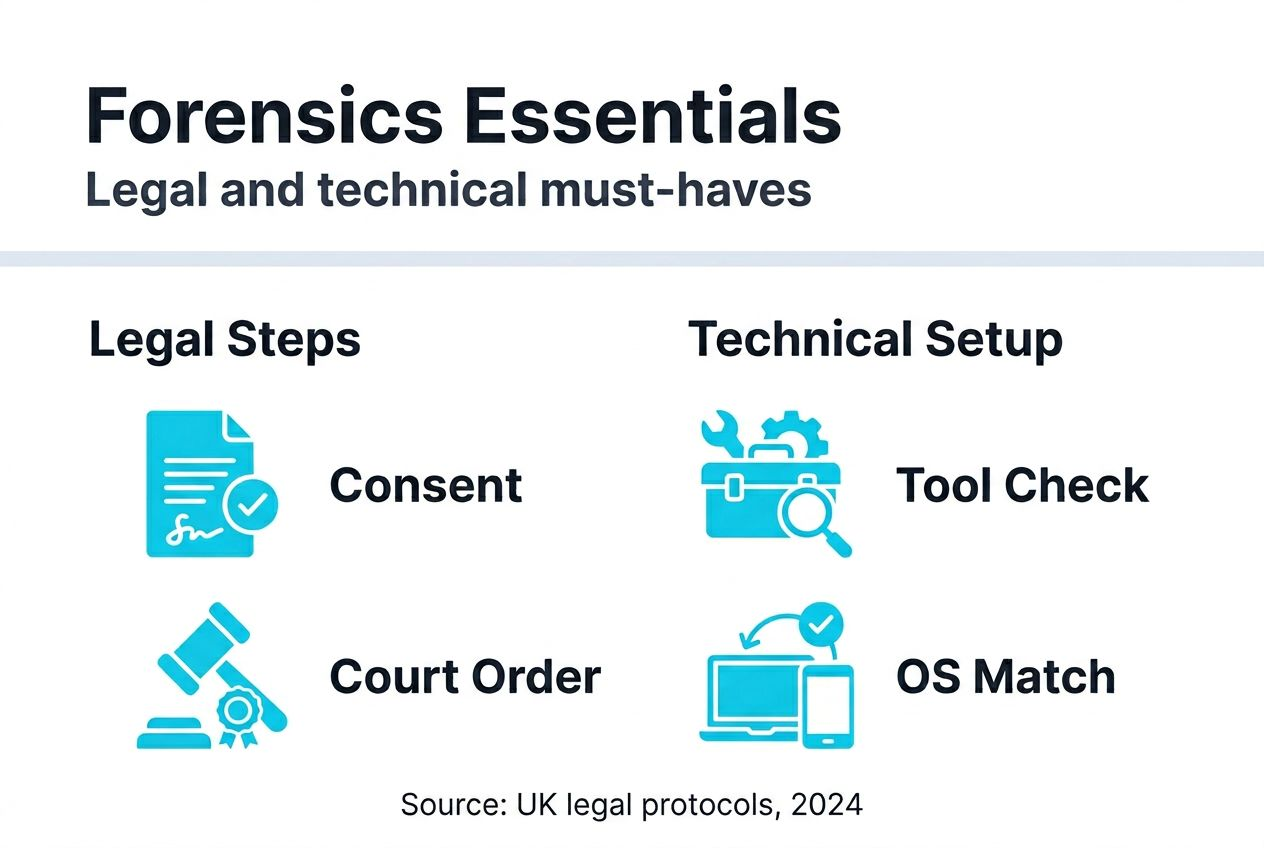 Mobile phone forensics: best practices for UK legal work 1 Infographic of legal and technical forensic checklist