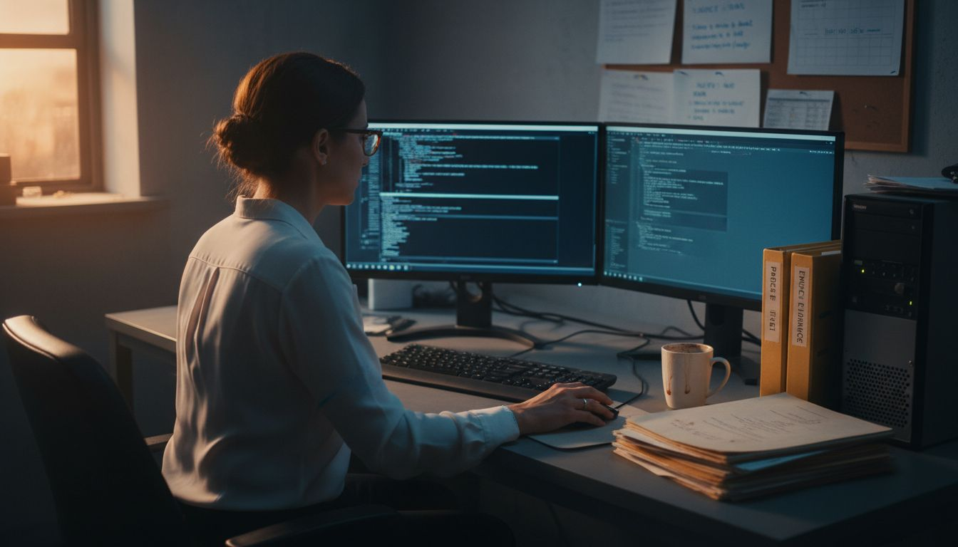 Forensic investigation steps: UK professionals' guide 2 Forensic analyst examining digital artefacts on computer