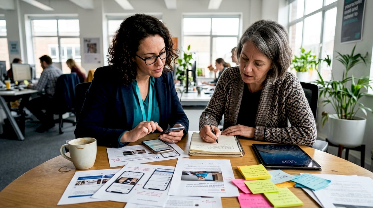 What is social media forensics: guide for UK legal pros 2 Legal professionals discussing social media evidence