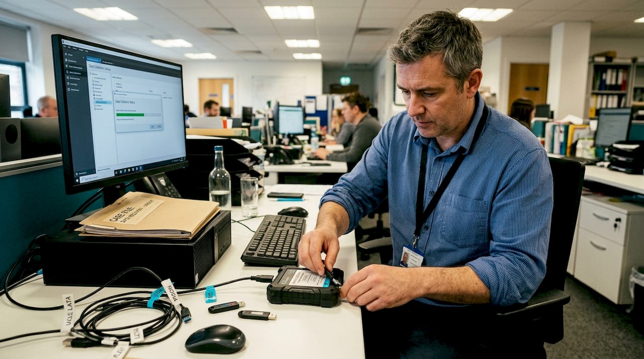 Internet activity investigation steps for legal professionals 2 Forensic analyst preparing digital evidence collection