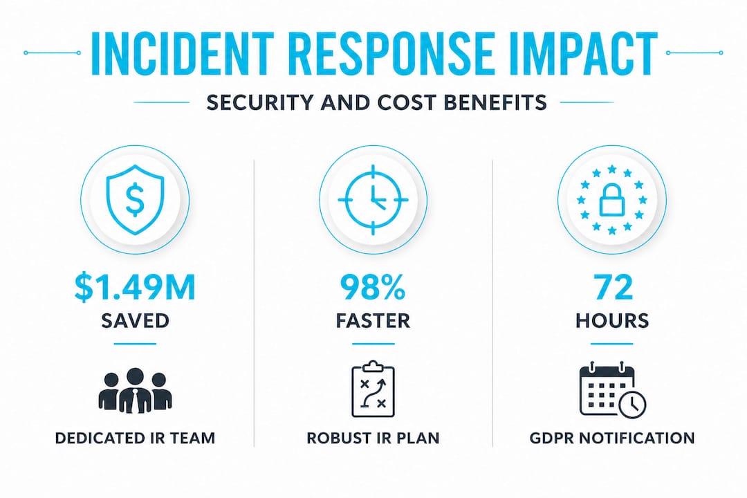 Key benefits of incident response for security and savings 1 Infographic highlights savings, detection speed, compliance