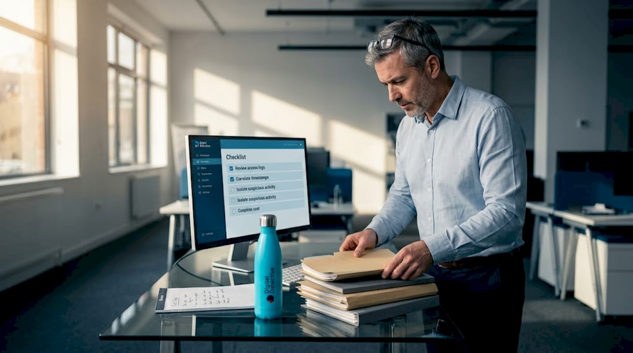How to report a data breach: UK compliance guide 2 Manager organizing breach reporting documents