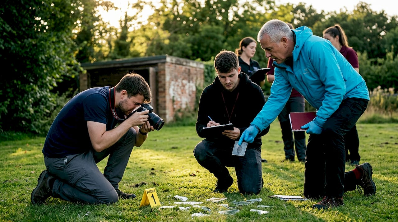 Forensic scientist training: your complete guide 2 Trainees working at simulated crime scene training