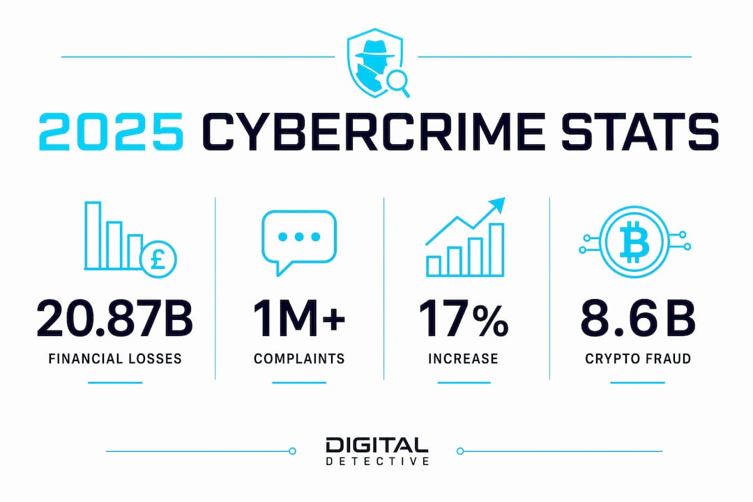 Cybercrime trends 2025: what professionals must know 1 Infographic showing 2025 cybercrime statistics