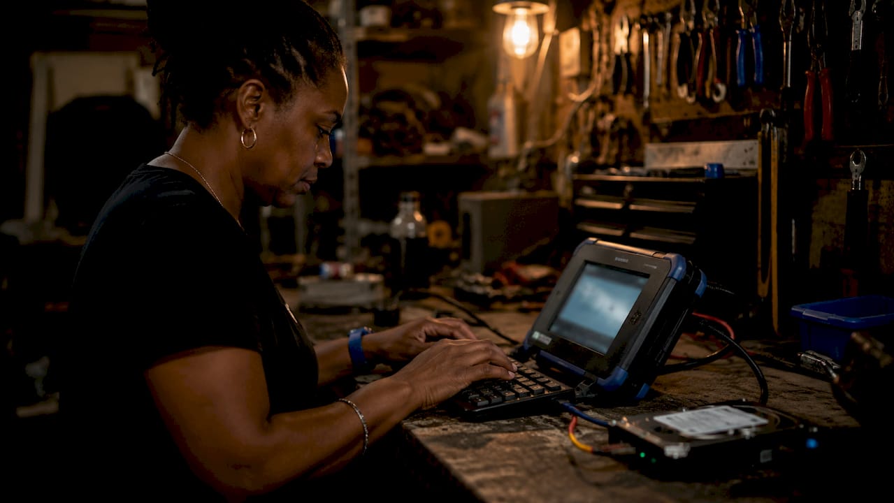 What is device acquisition in digital forensics? 1 Technician performing physical data acquisition
