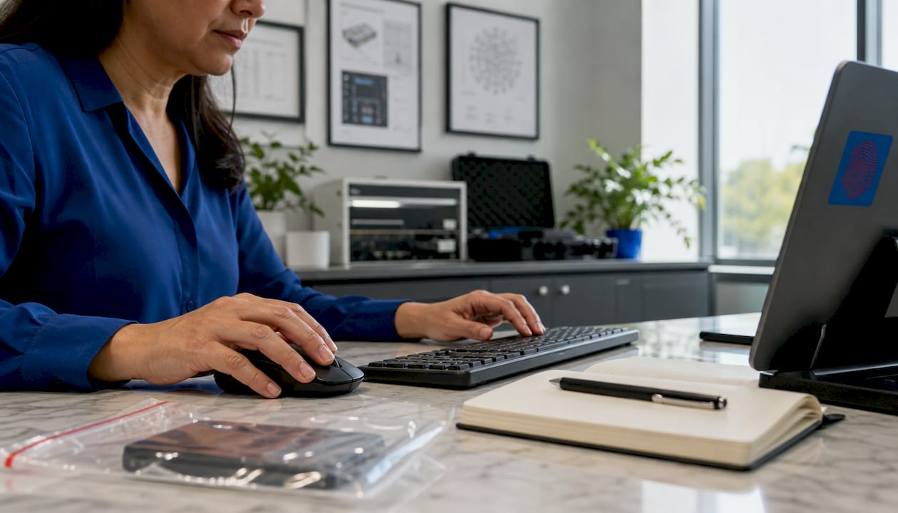 How police investigate cyber crime: the full process 2 Forensic analyst hands operating cybercrime investigation workstation