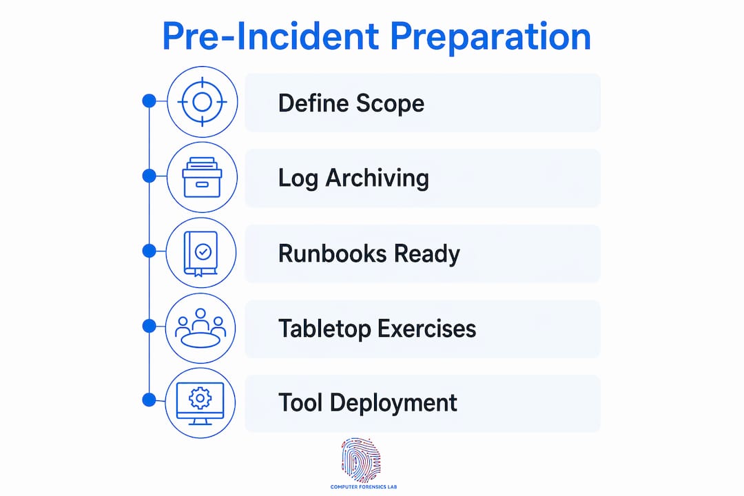 Cloud investigation strategies: a guide for legal and security teams 1 Infographic showing cloud investigation preparation steps