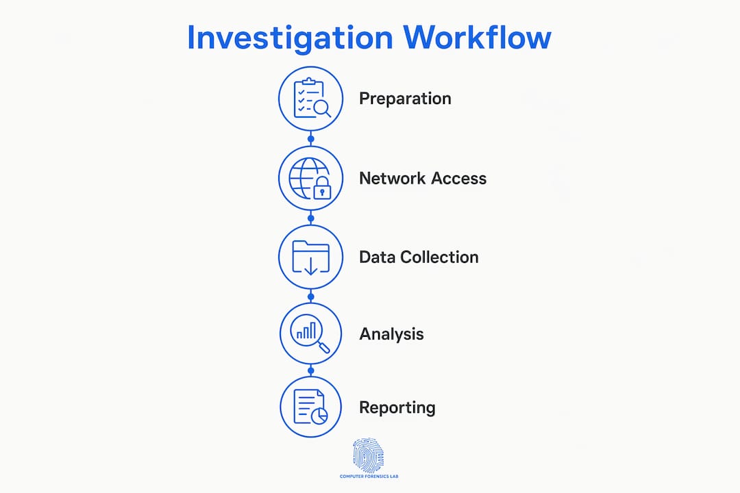 Dark web investigations explained: a 2026 UK guide 2 Infographic outlining dark web investigation steps