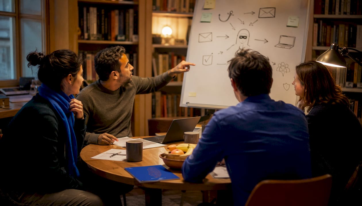 Cyber risks examples: what you need to know in 2026 1 Office team in phishing training session