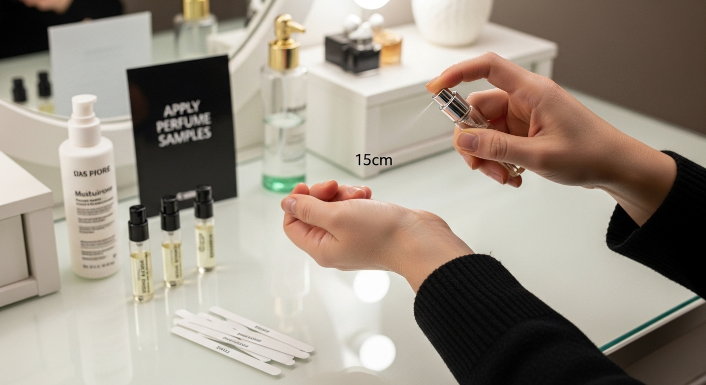 apply perfume samples step