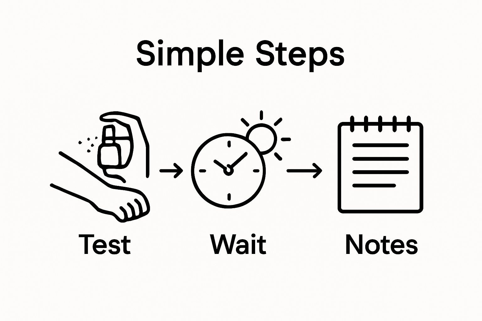 Infographic showing perfume sampling steps: apply, wait, record impressions