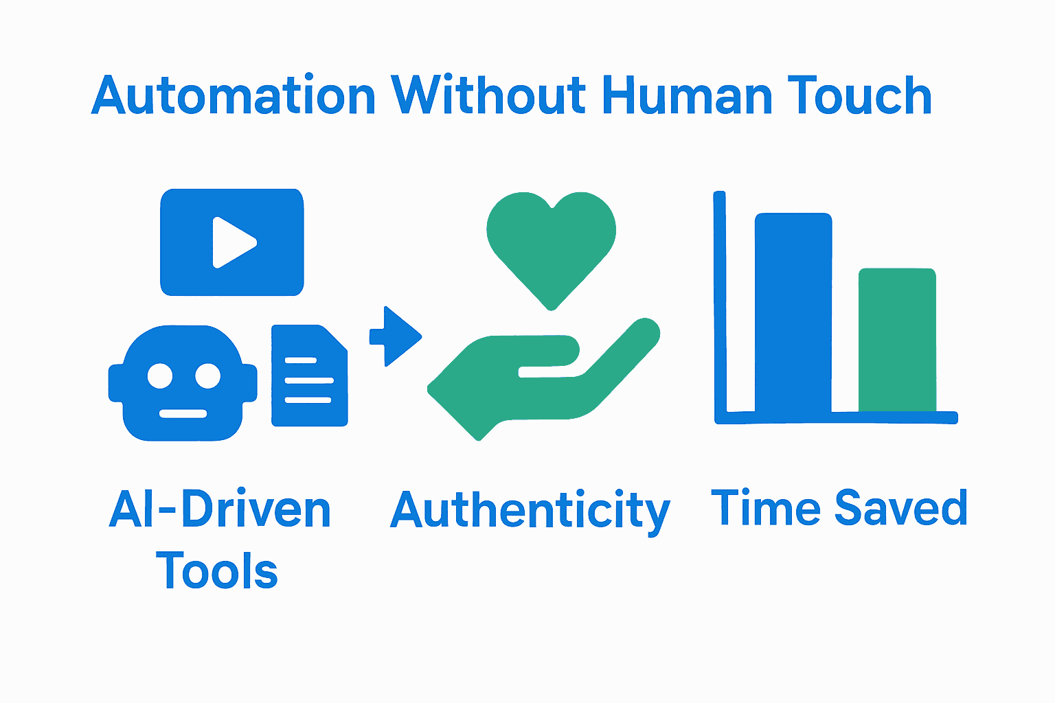 Infographic showing integration of automation and authenticity in personal branding.