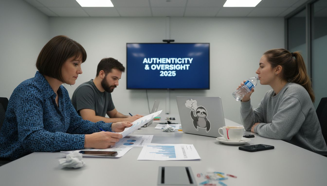 Team reviewing social media automation strategy