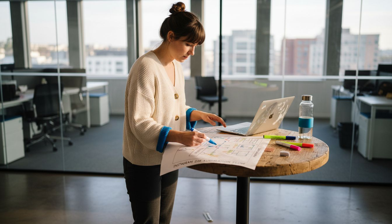 Annotating Instagram DM automation strategy chart