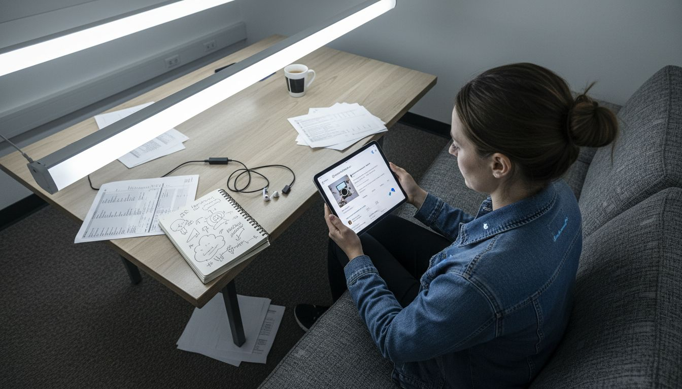Manager reviewing Instagram engagement stats