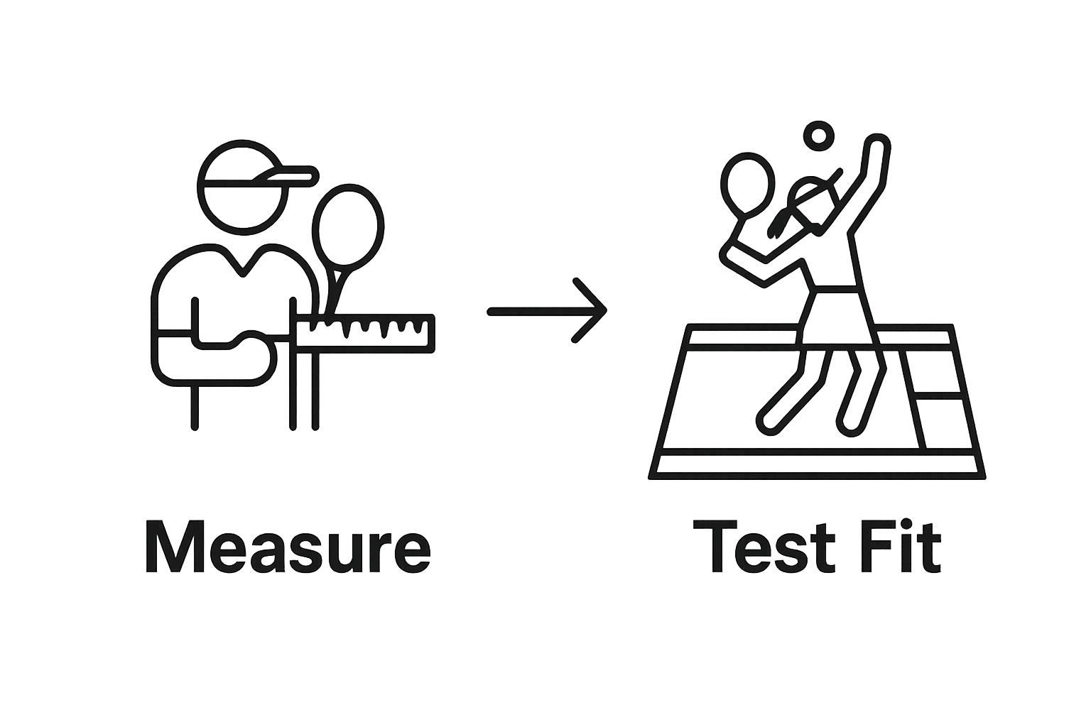 Visual guide to measuring and testing tennis apparel fit