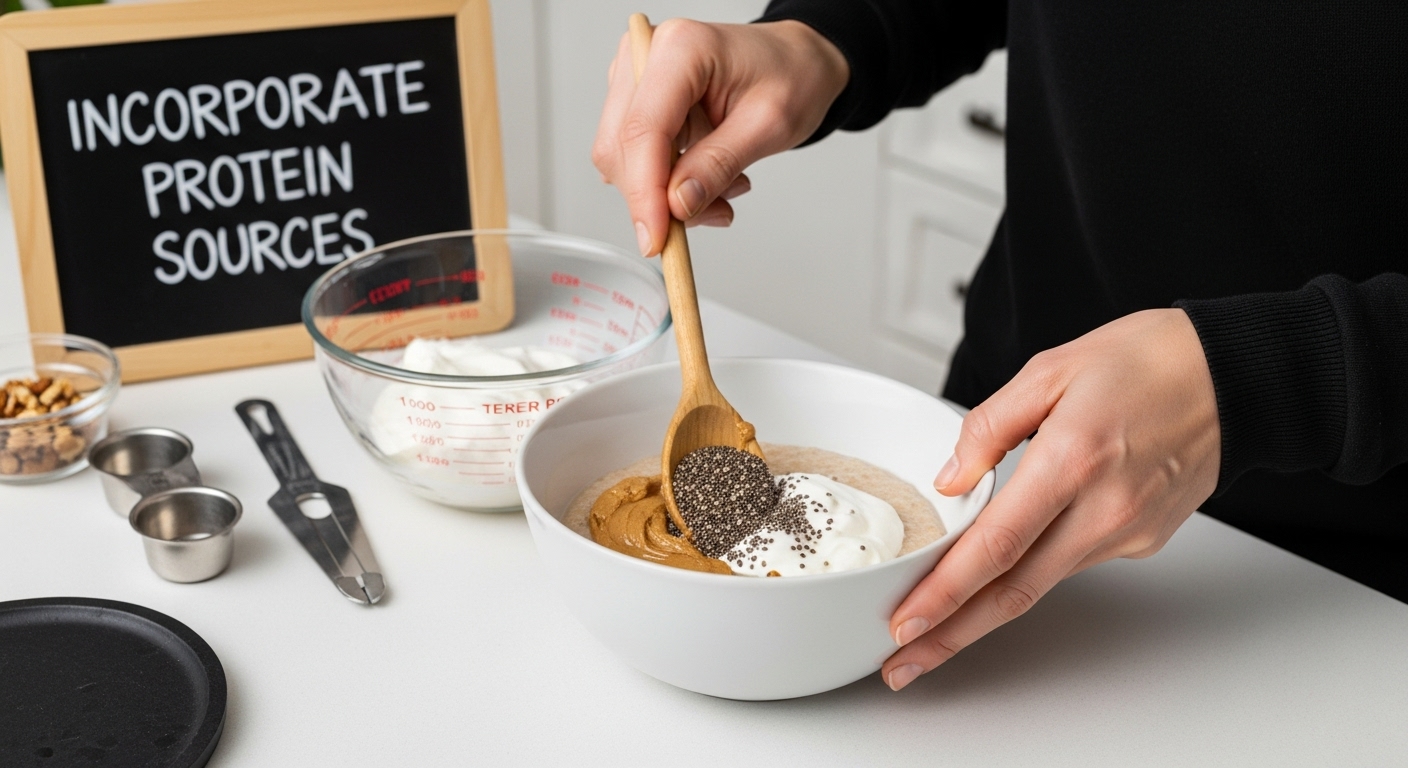 protein porridge mixing