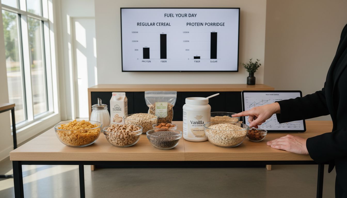 nutritionist comparing breakfast