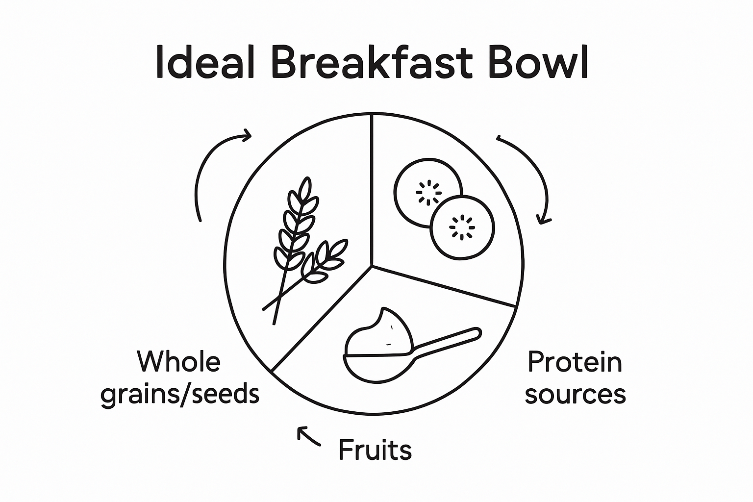 Infographic showing balanced breakfast bowl components