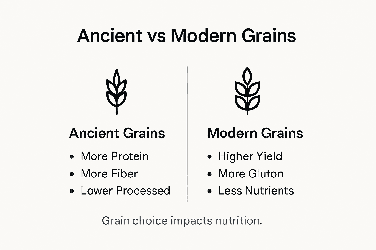Ancient versus modern grains infographic