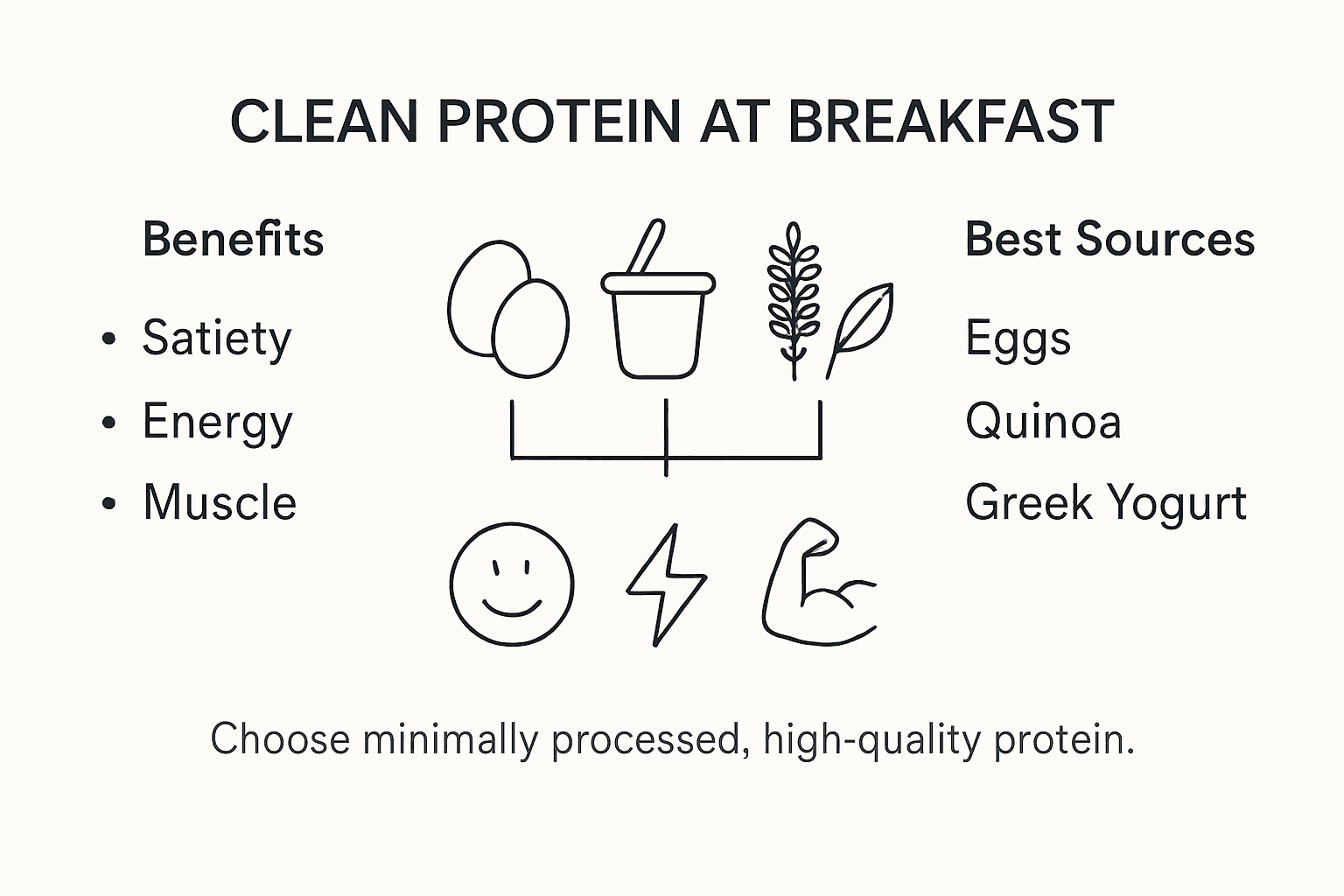 Infographic showing clean protein and health benefits