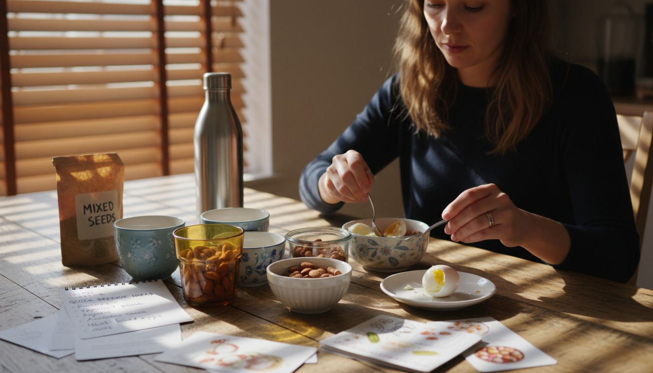 Meal prepping protein foods at table