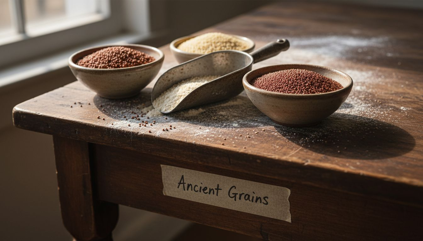Display of sorghum, millet, and amaranth grains