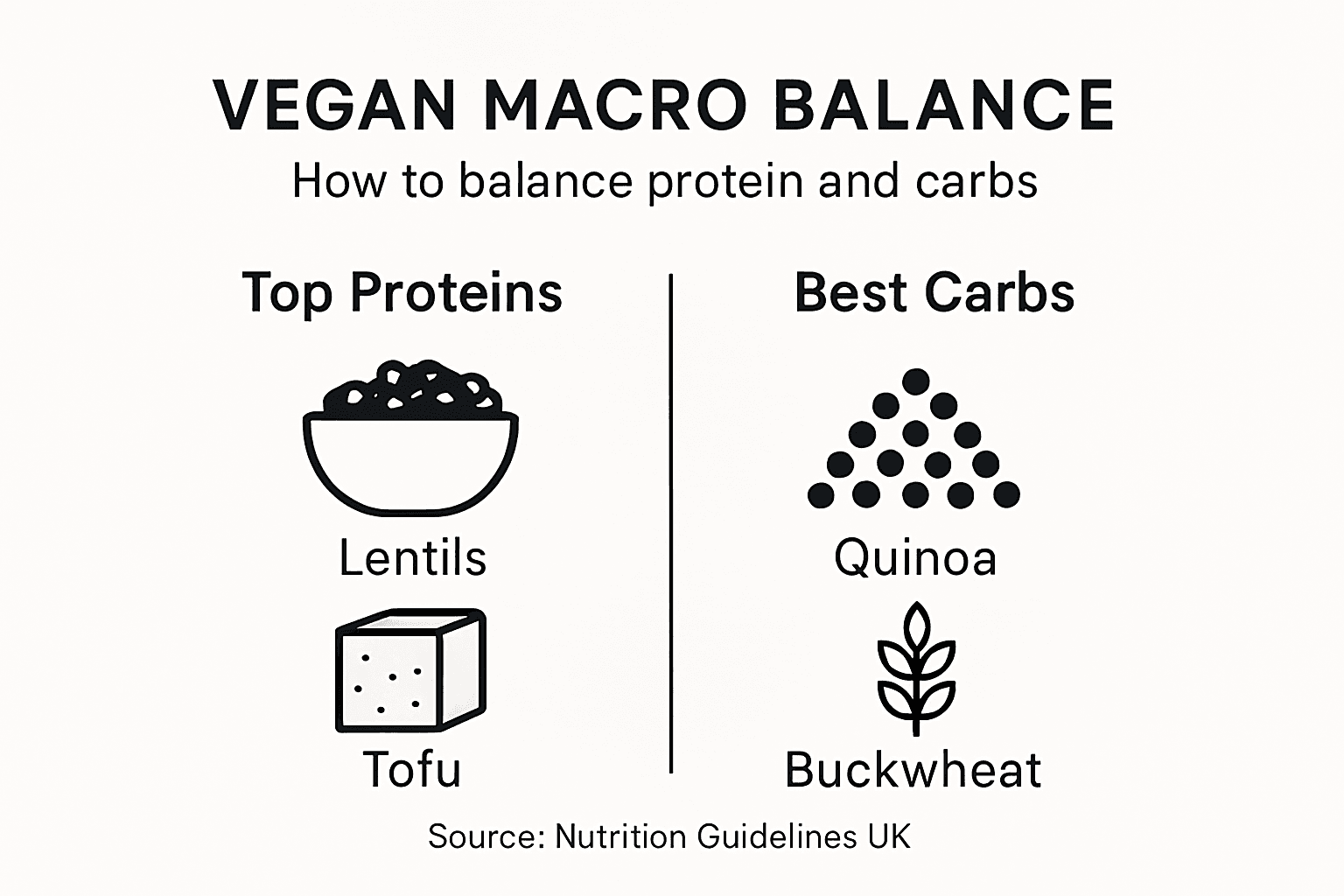 Infographic showing vegan macro meal balance