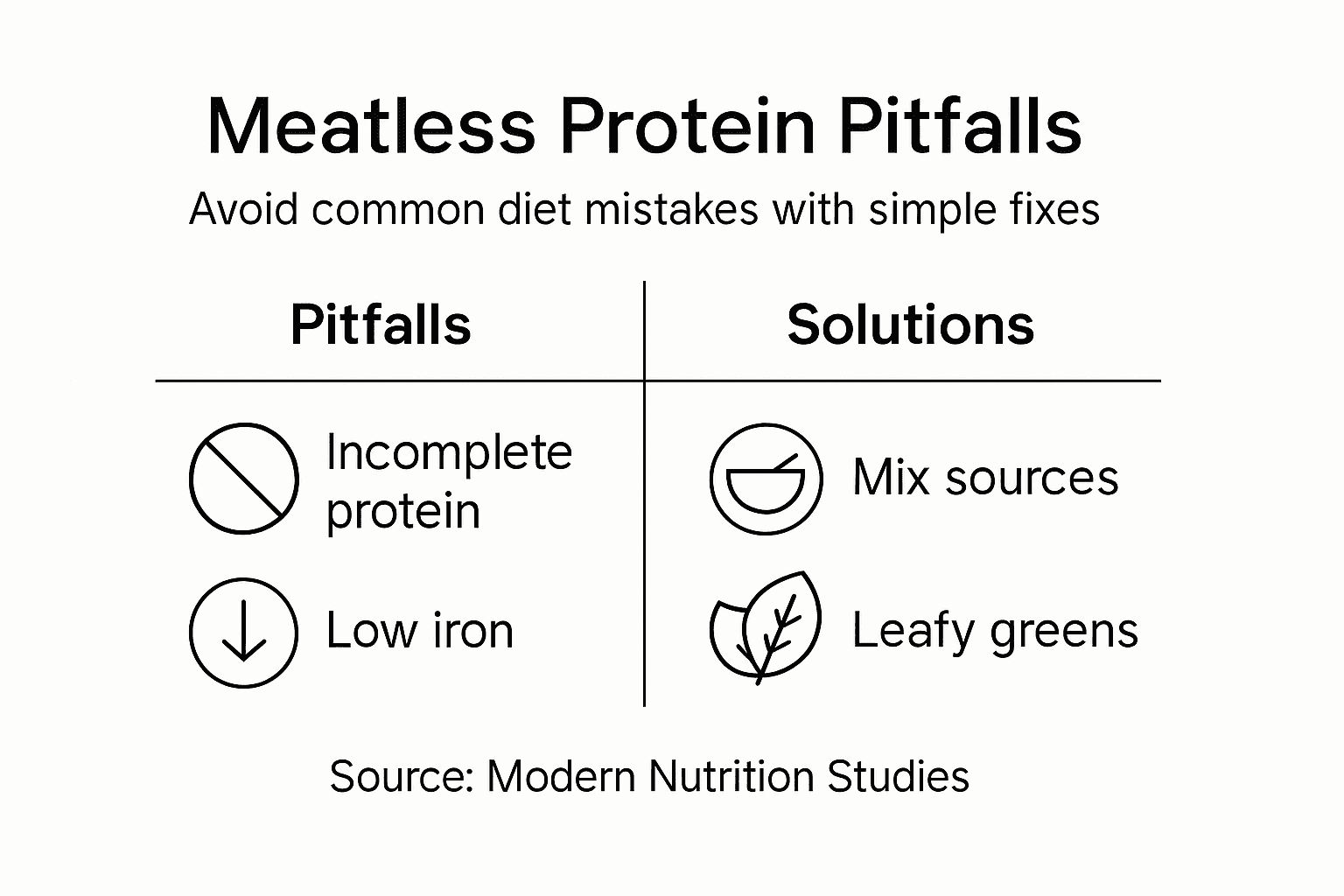 Infographic showing pitfalls and solutions