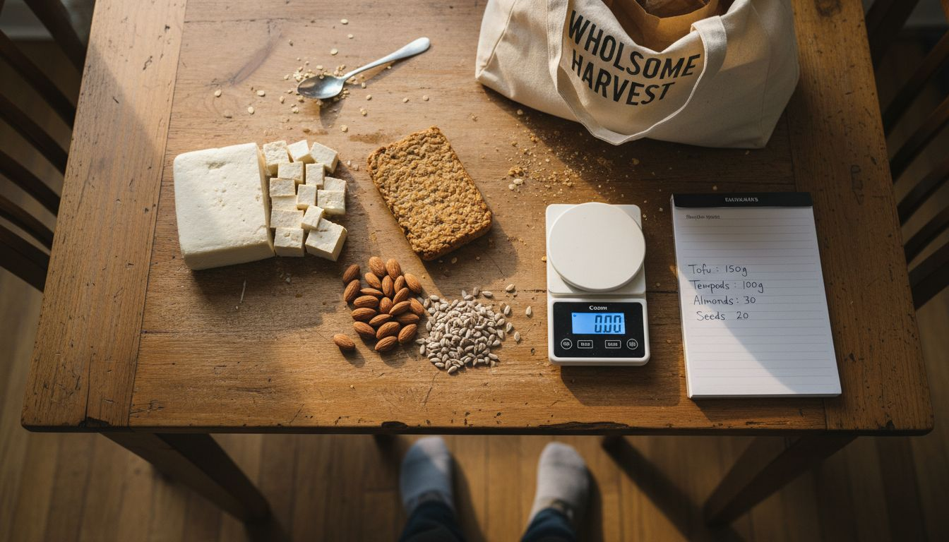 Assorted low carb vegan protein foods