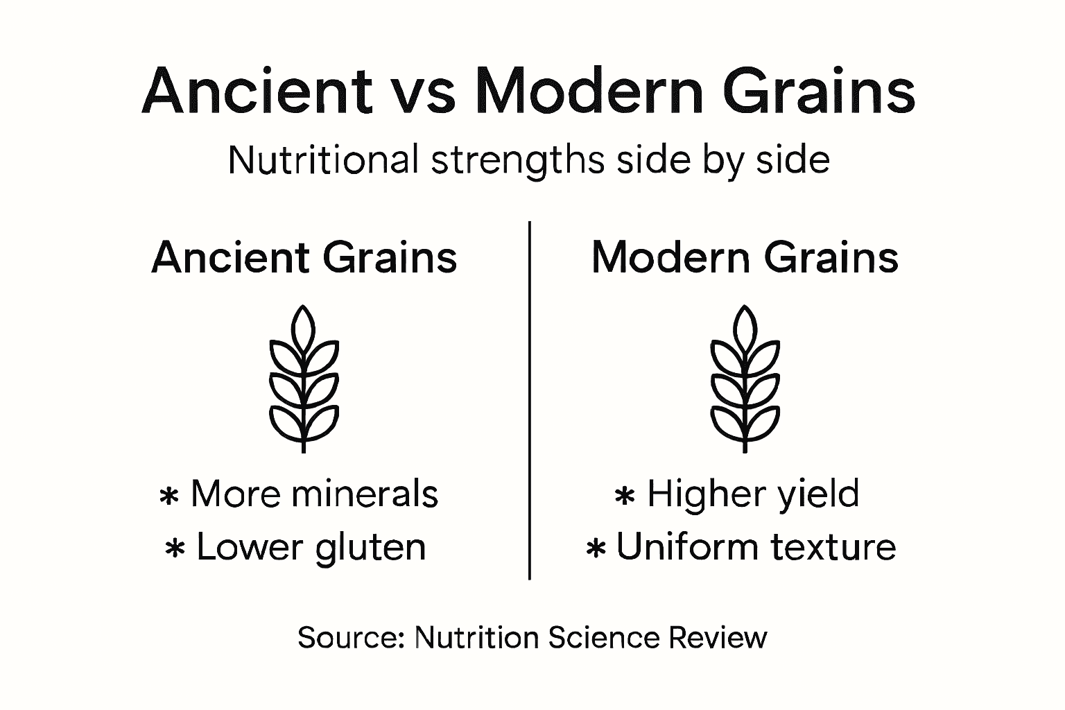 Infographic compares ancient and modern grain nutrition