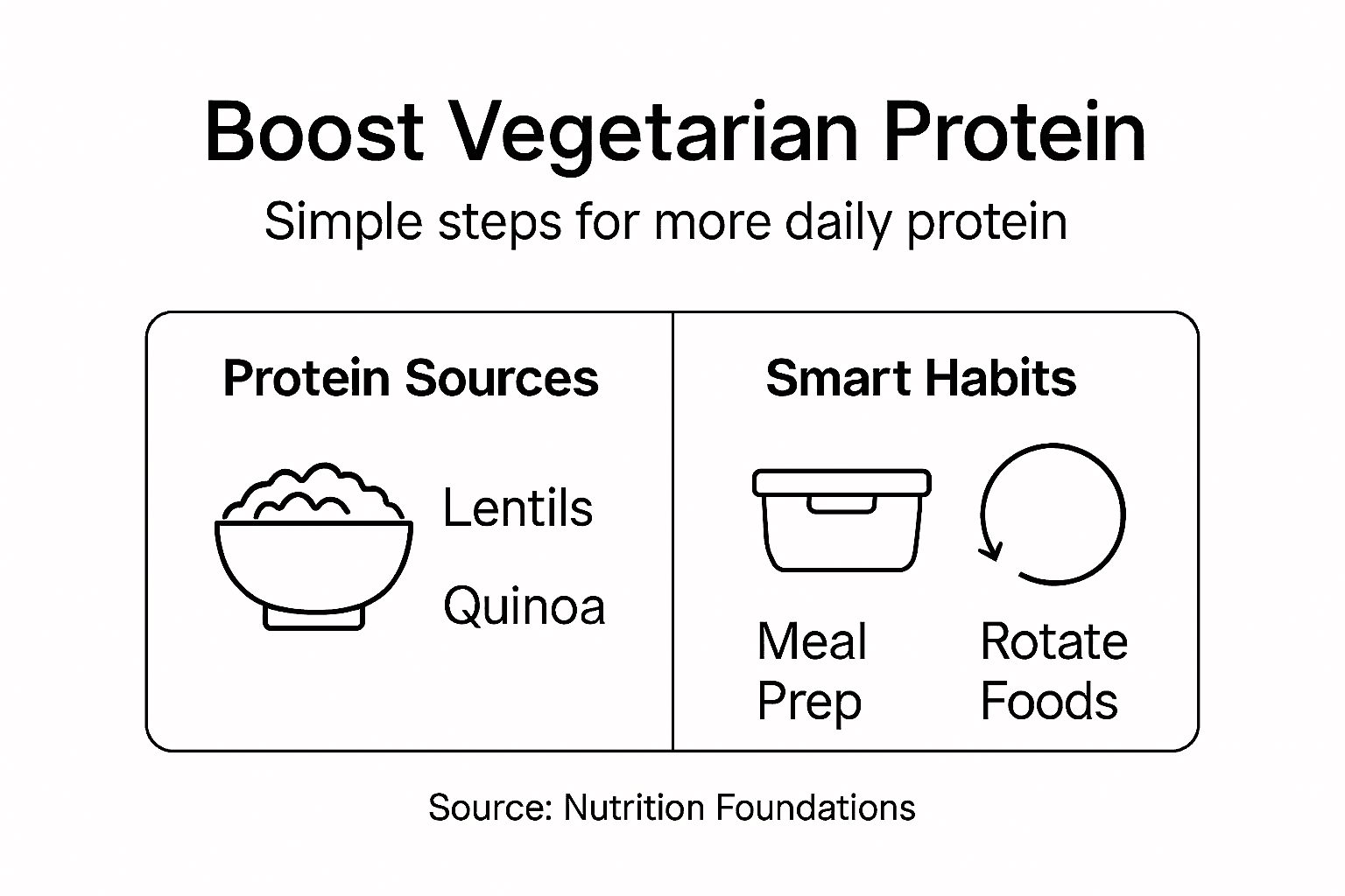 Infographic for boosting vegetarian protein steps