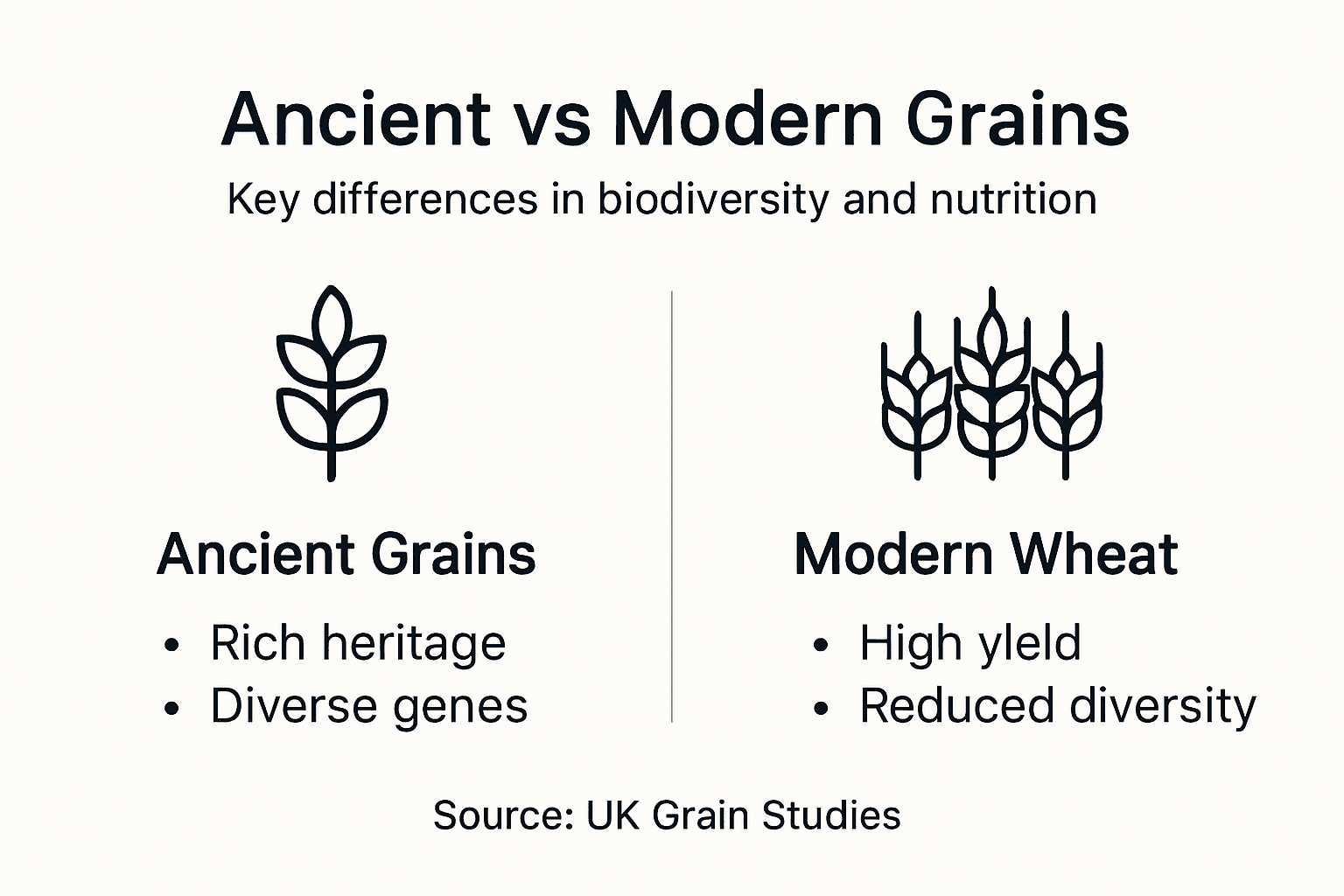 Infographic ancient and modern grain differences