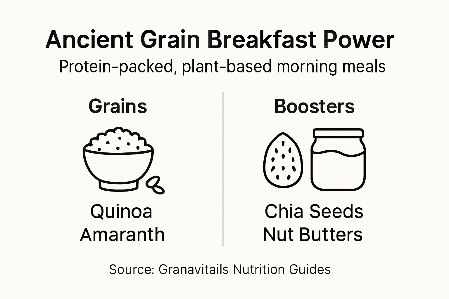 Infographic showing ancient grain protein boost