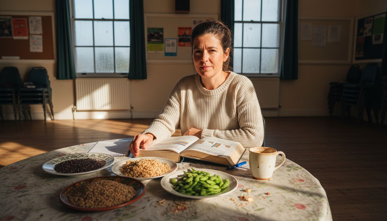 Nutritionist reviewing plant protein sources
