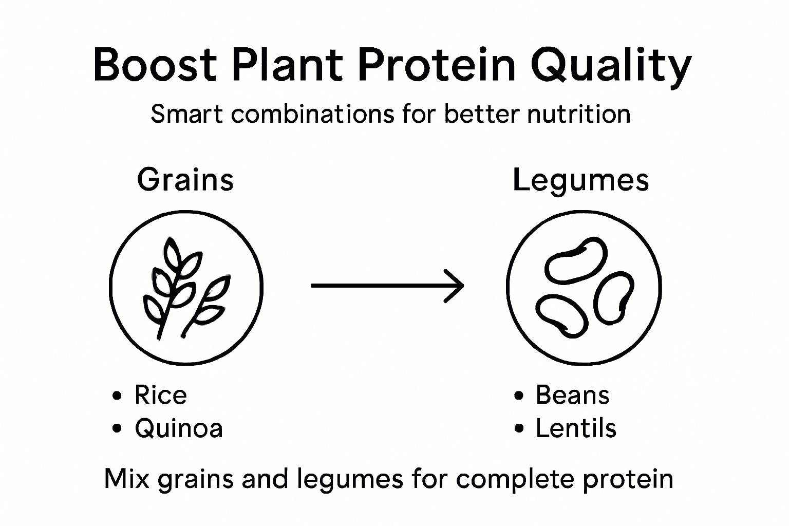 Infographic with plant protein improvement strategies