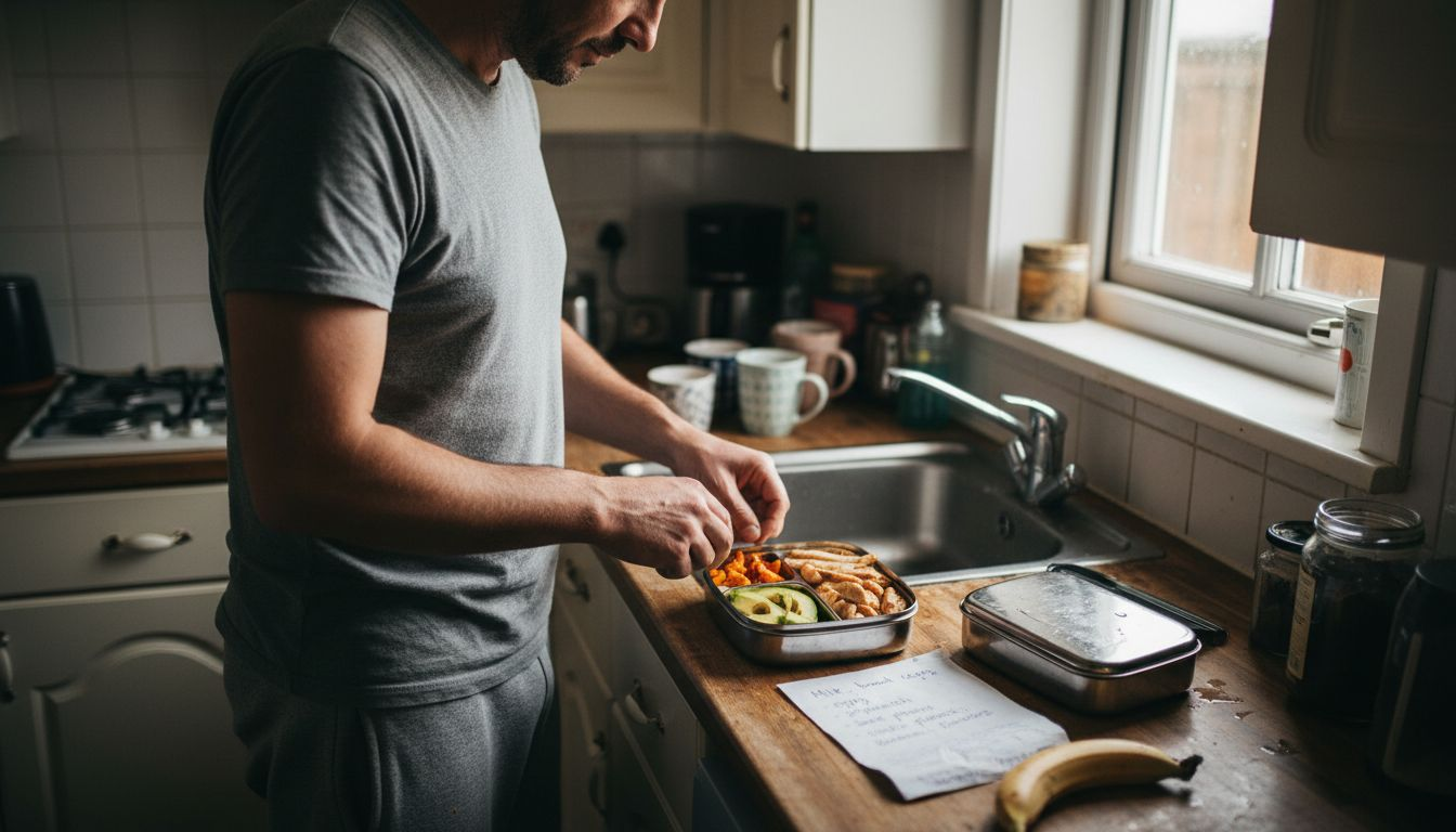 Man preparing grain-free meal at home