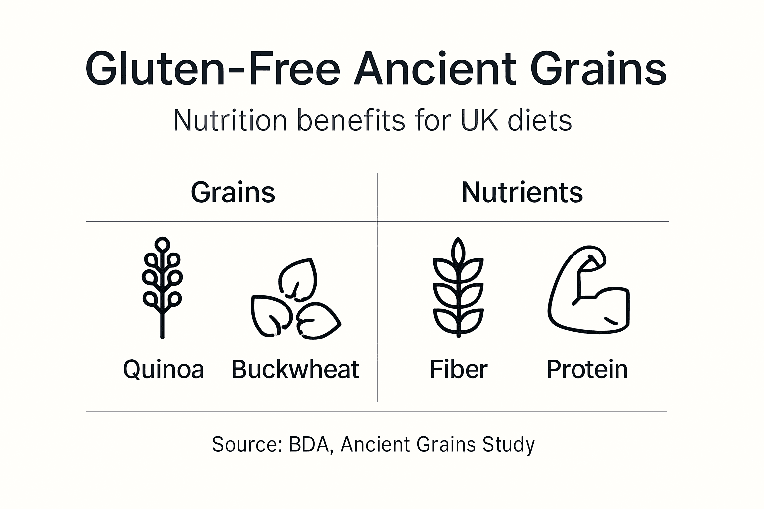 Infographic shows gluten-free grains nutrients