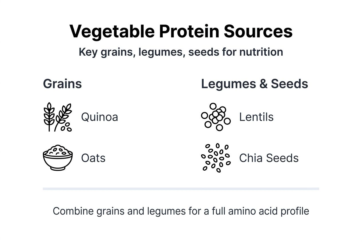 Infographic plant protein grains legumes comparison