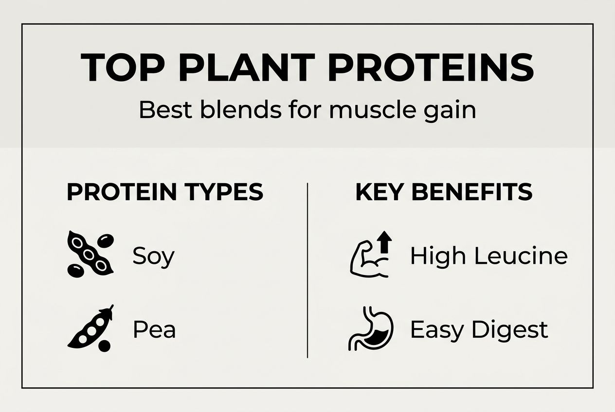 Infographic showing top plant proteins and benefits
