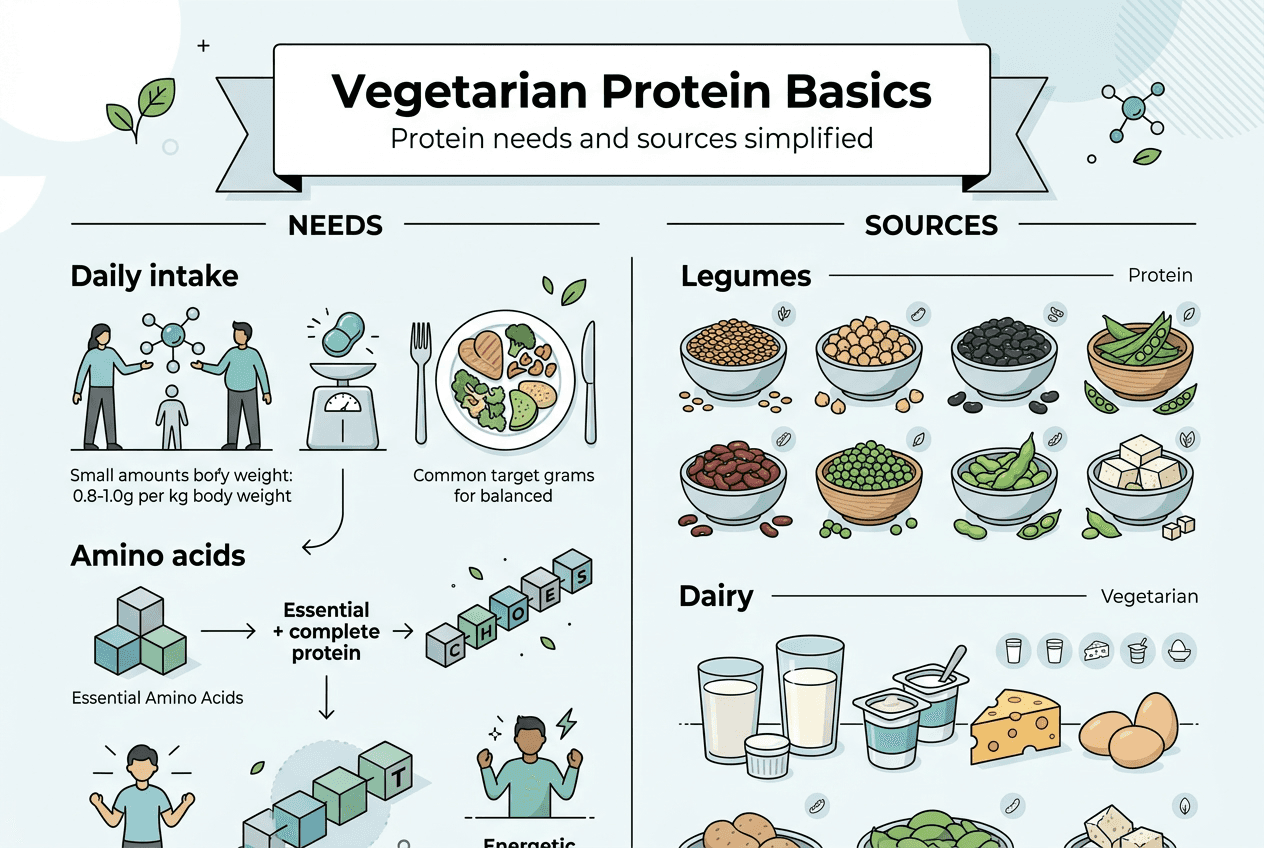 Infographic vegetarian protein needs and sources